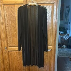 Black Sheer Long Cardigan